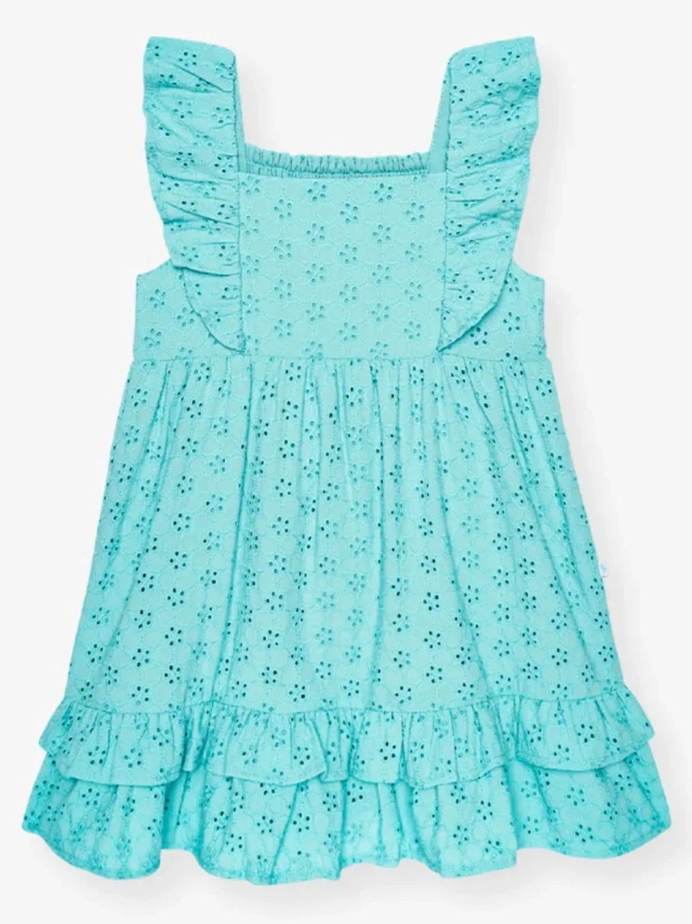 Posh Peanut Tibetan Stone Eyelet Ruffled Dress